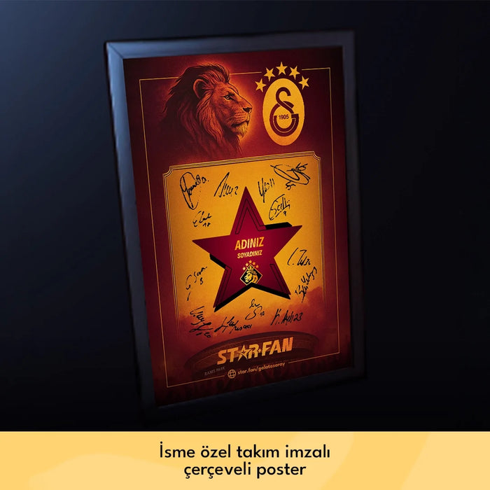 İsme özel takım imzalı çerçeveli poster